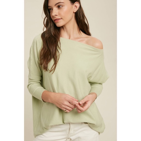 🆕 Sage Boatneck Dolman Top - Picture 2 of 10